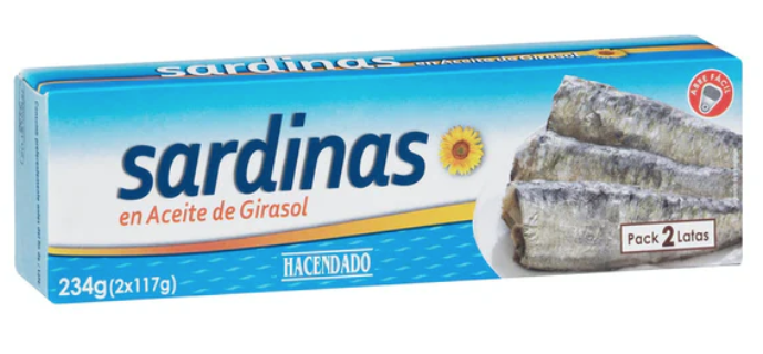 Salteado de verduras congeladas con sardinas en lata.